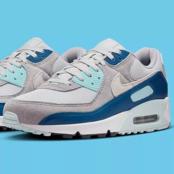 Nike Air Max 90 Pure Platinum Glacier Blue White Mens Multiple Sizing - Picture 1 of 7